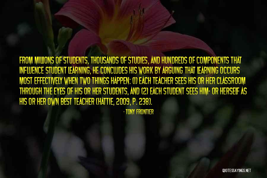 Learning Outside The Classroom Quotes By Tony Frontier