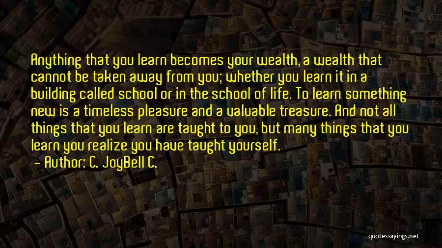 Learning Process Life Quotes By C. JoyBell C.