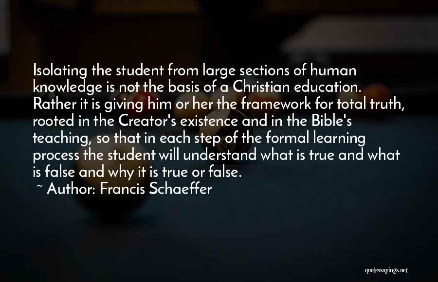 Learning The Truth Quotes By Francis Schaeffer