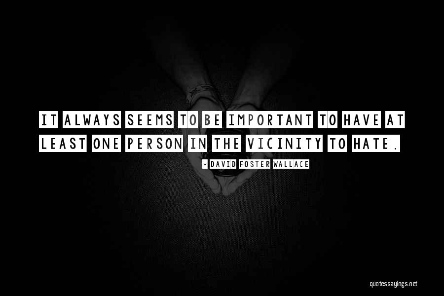 Least Important Person Quotes By David Foster Wallace