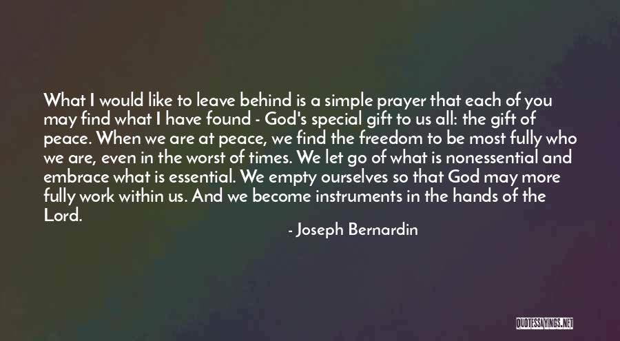 Leave It In God's Hands Quotes By Joseph Bernardin