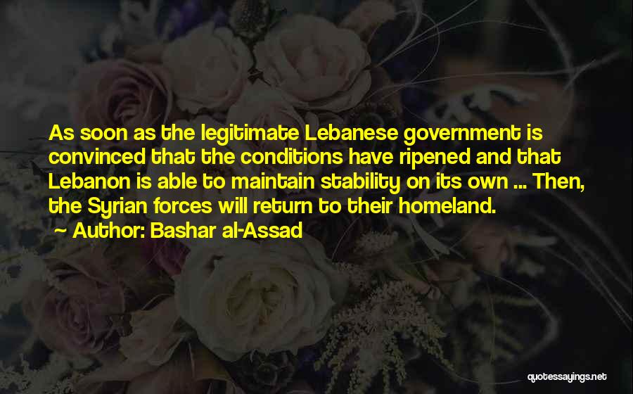 Legitimate Government Quotes By Bashar Al-Assad