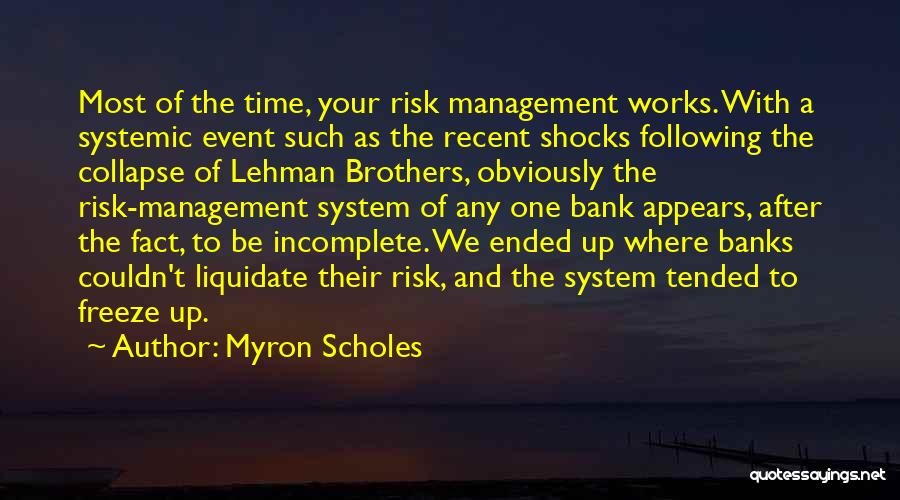 Lehman Brothers Collapse Quotes By Myron Scholes