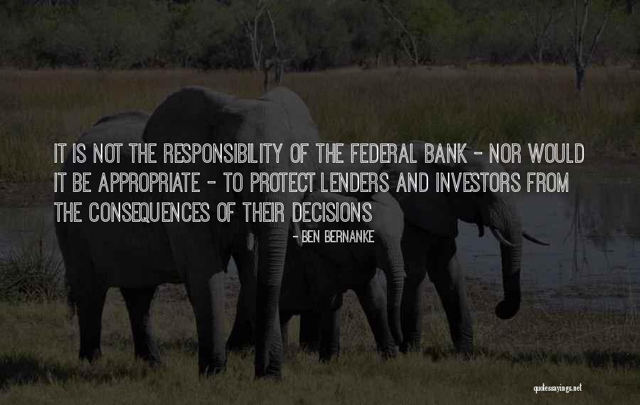 Lenders Quotes By Ben Bernanke