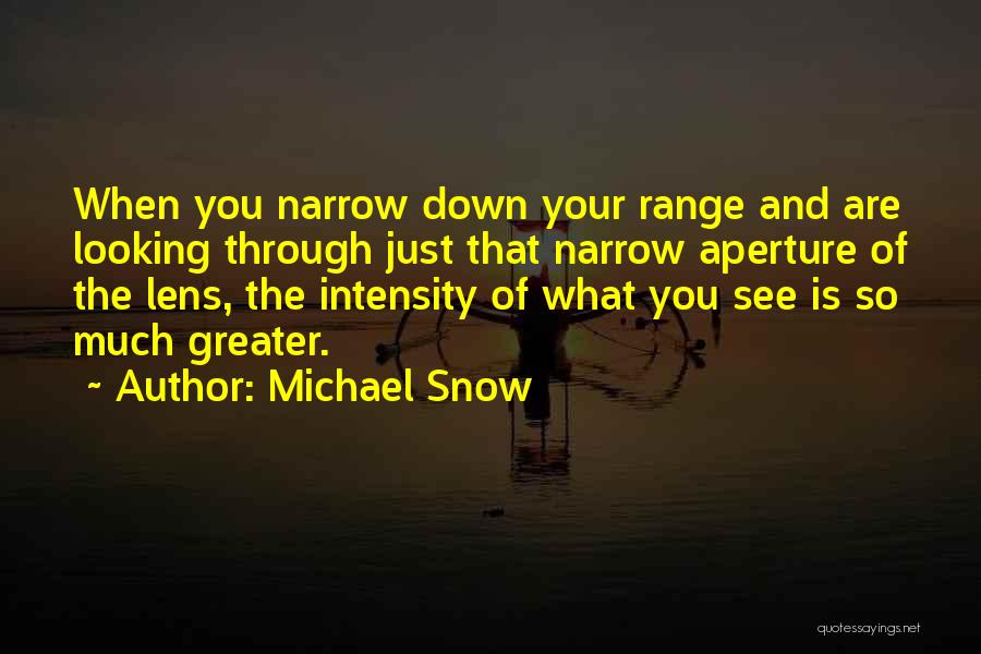 Lens Quotes By Michael Snow
