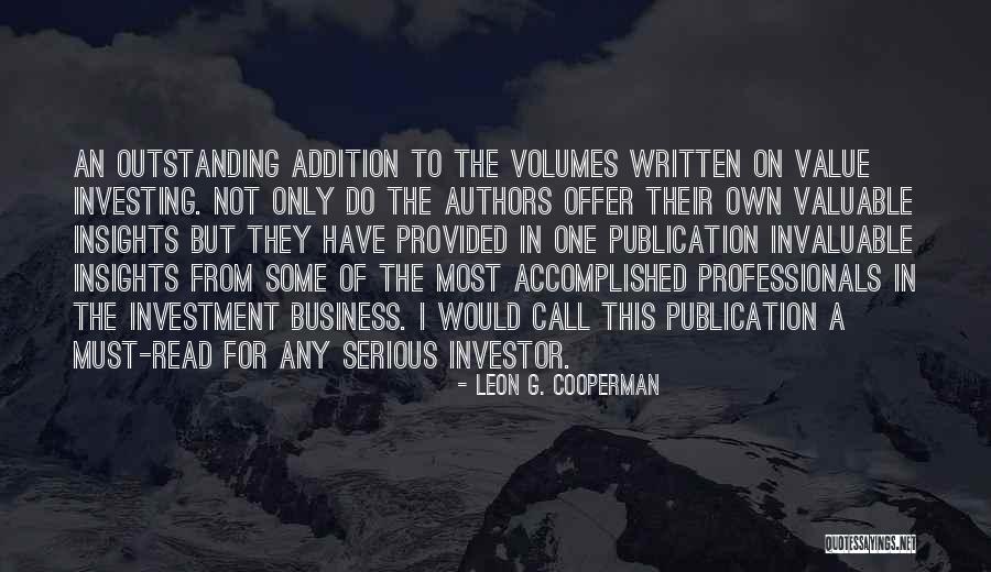 Leon G. Cooperman Quotes 1043237 Leon G. Cooperman Quotes 1043237