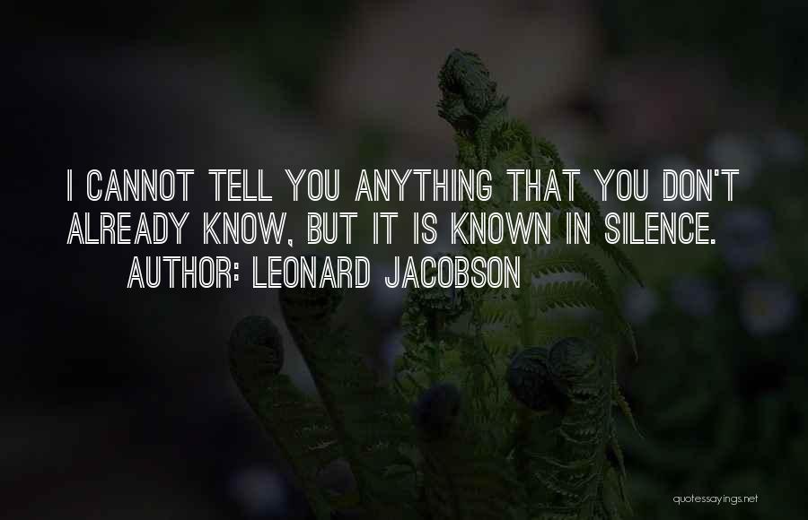 Leonard Jacobson Quotes 493123