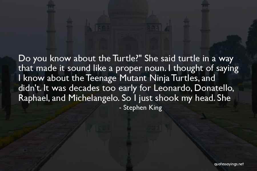 Leonardo Ninja Turtle Quotes By Stephen King