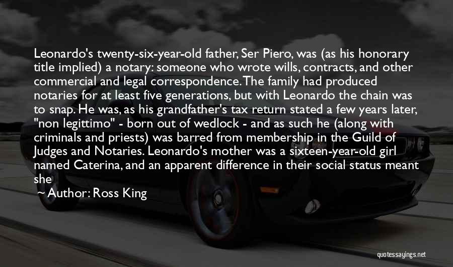 Leonardo's Quotes By Ross King