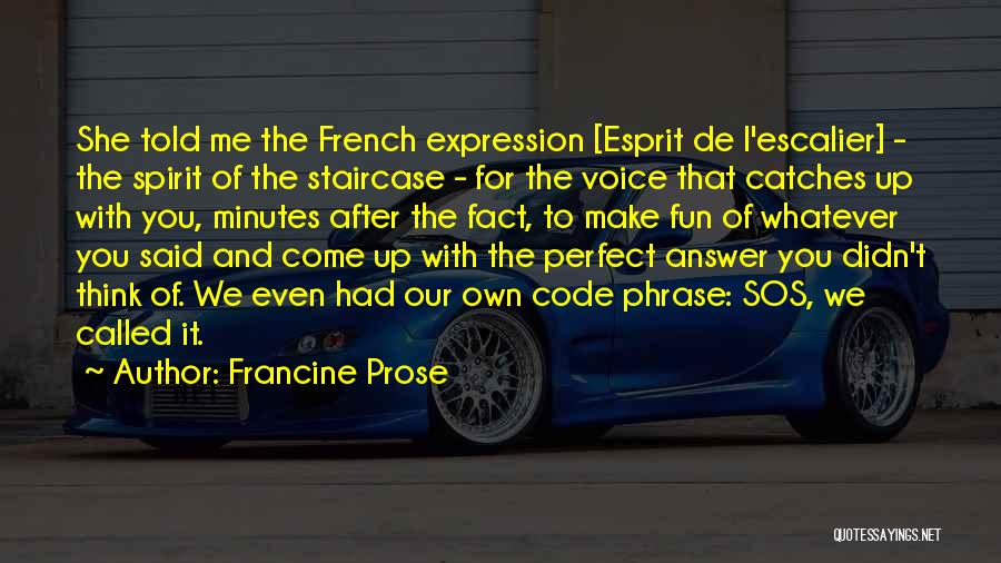 L'esprit De L'escalier Quotes By Francine Prose