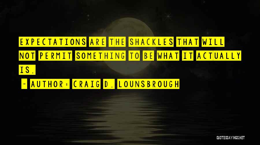 Less Expectations Less Disappointments Quotes By Craig D. Lounsbrough