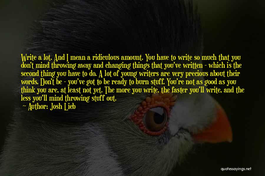 Less Is More Writing Quotes By Josh Lieb