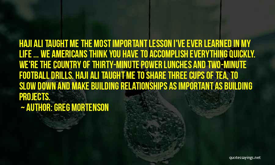 Lesson Learned In Life Quotes By Greg Mortenson