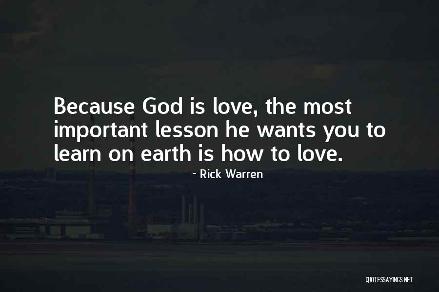 Lesson To Learn Quotes By Rick Warren