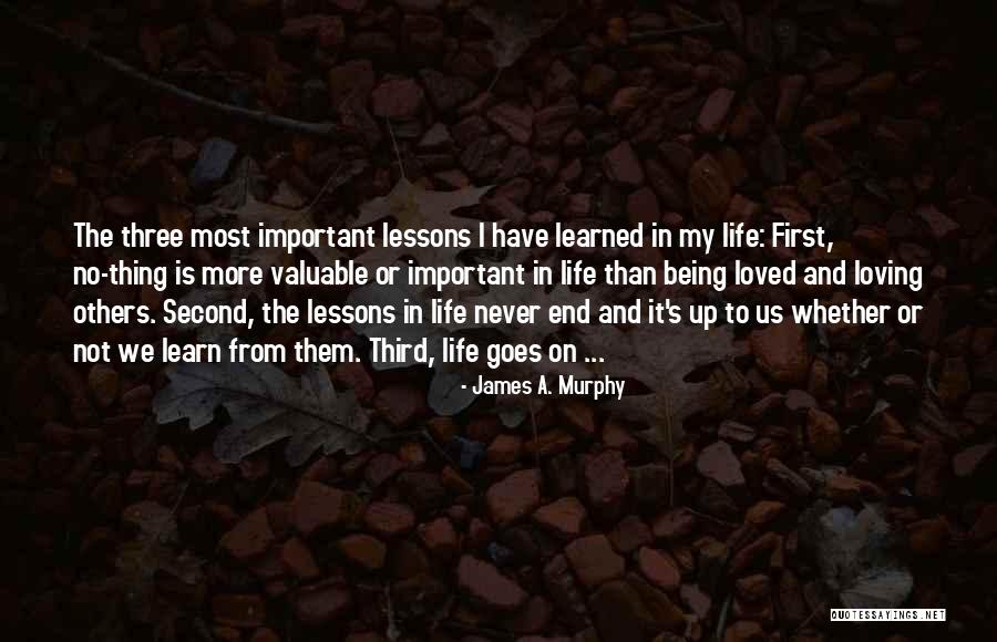 Lessons Being Learned Quotes By James A. Murphy Lessons Being Learned Quotes By James A. Murphy