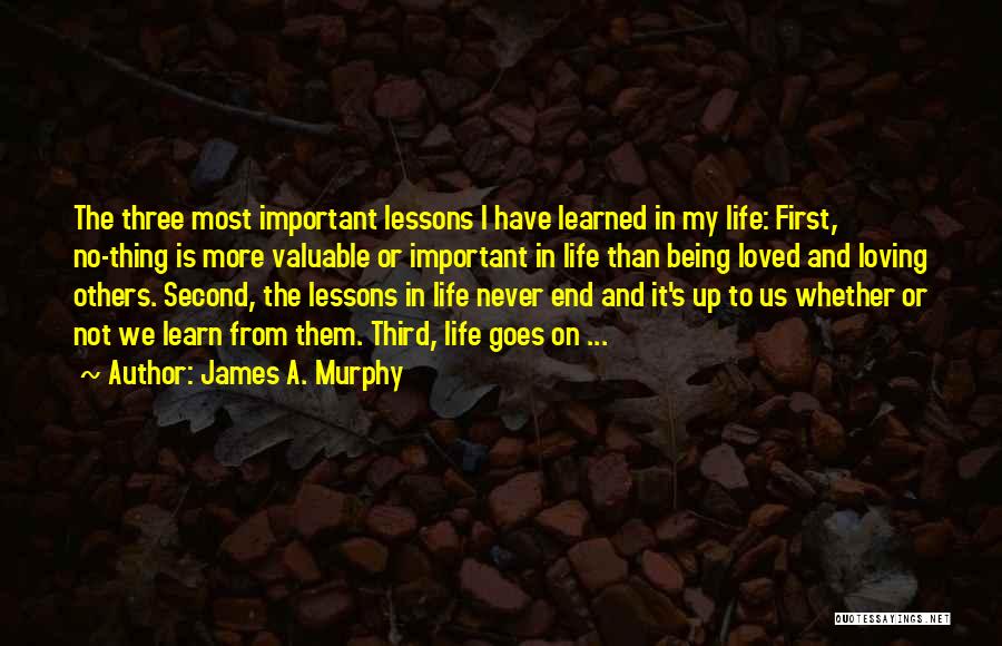 Lessons We Learn In Life Quotes By James A. Murphy