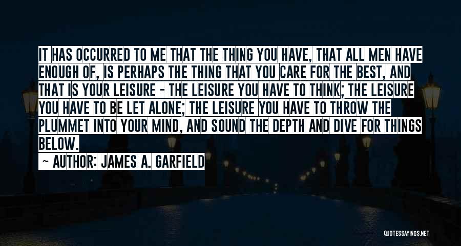 Let Me Alone Quotes By James A. Garfield