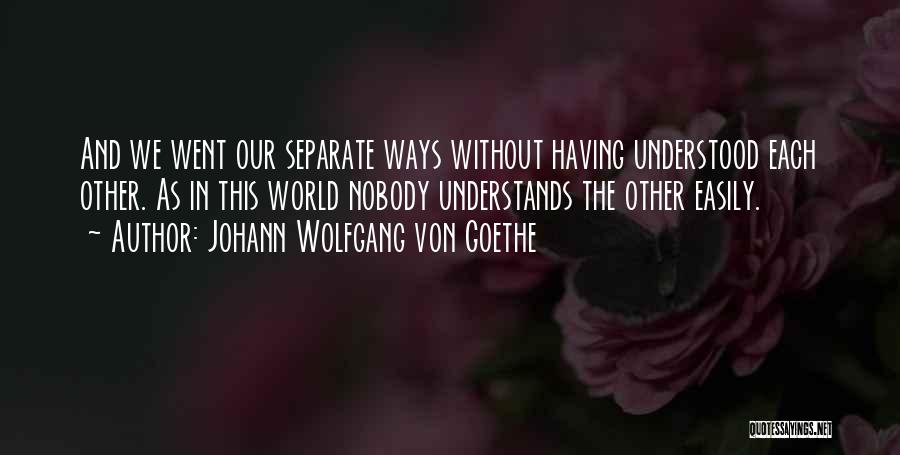 Let's Go Our Separate Ways Quotes By Johann Wolfgang Von Goethe