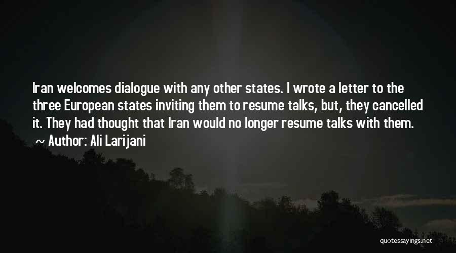 Letter To Quotes By Ali Larijani