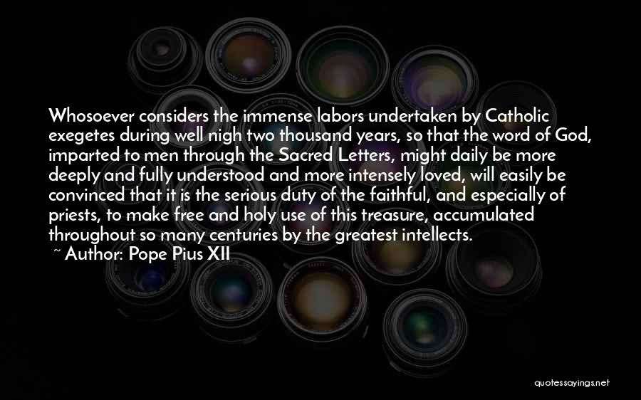 Letters To God Quotes By Pope Pius XII