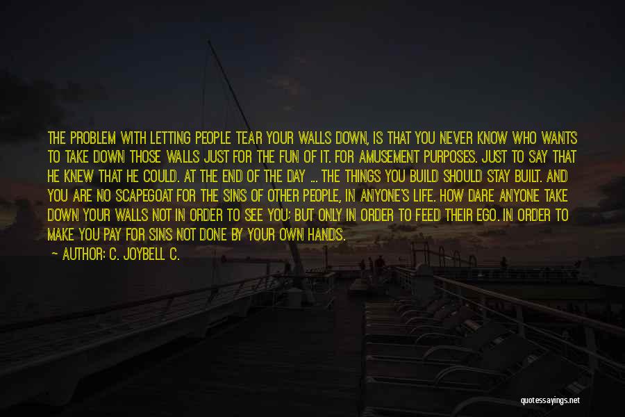 Letting Down Walls Quotes By C. JoyBell C.