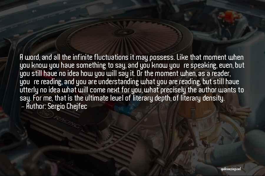 Level Of Understanding Quotes By Sergio Chejfec