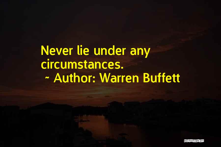 Lie Quotes By Warren Buffett