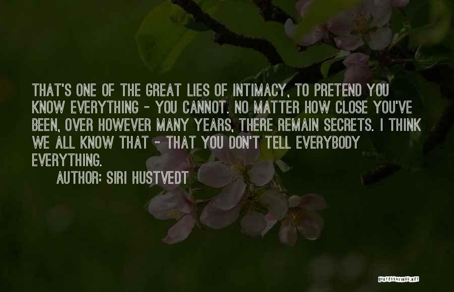 Lies You Tell Quotes By Siri Hustvedt