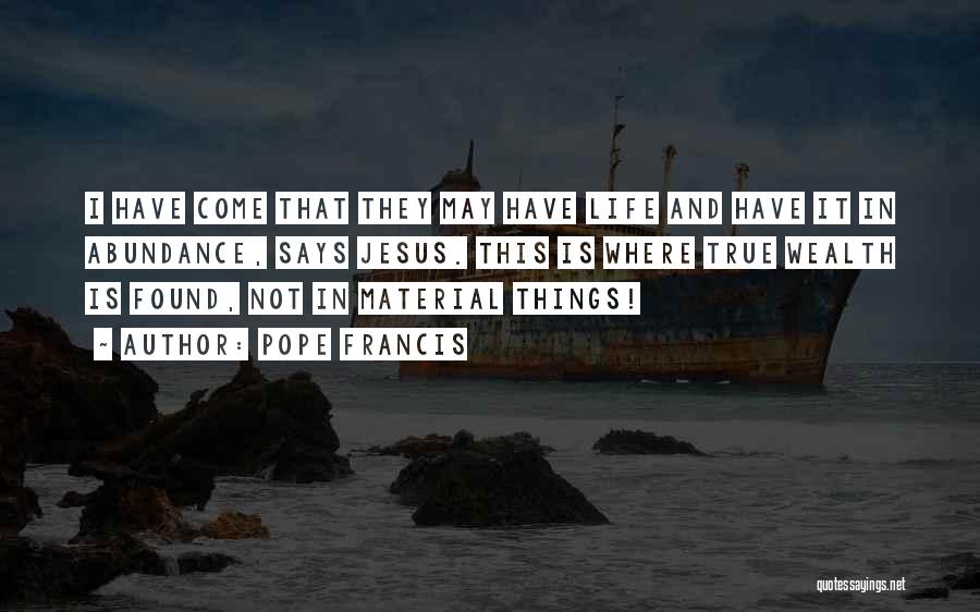 Life And Material Things Quotes By Pope Francis