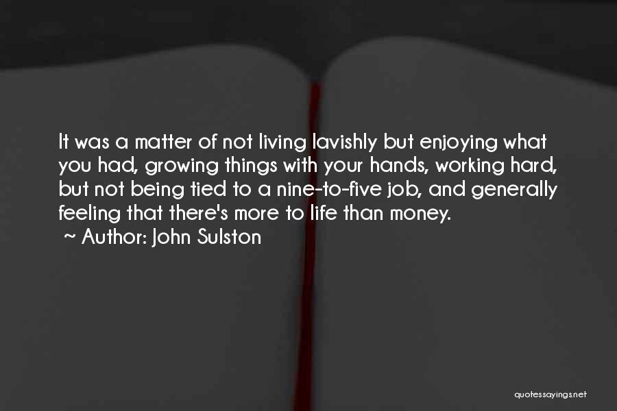 Life Being More Than Money Quotes By John Sulston