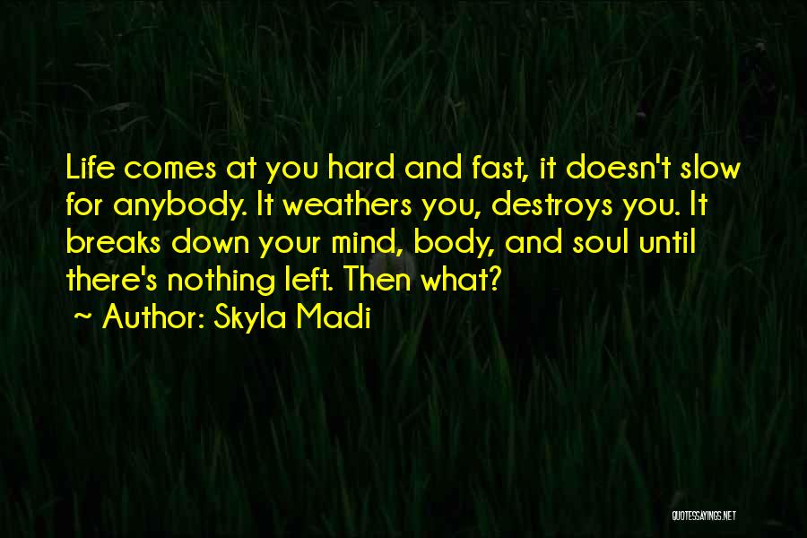 Life Comes At You Fast Quotes By Skyla Madi