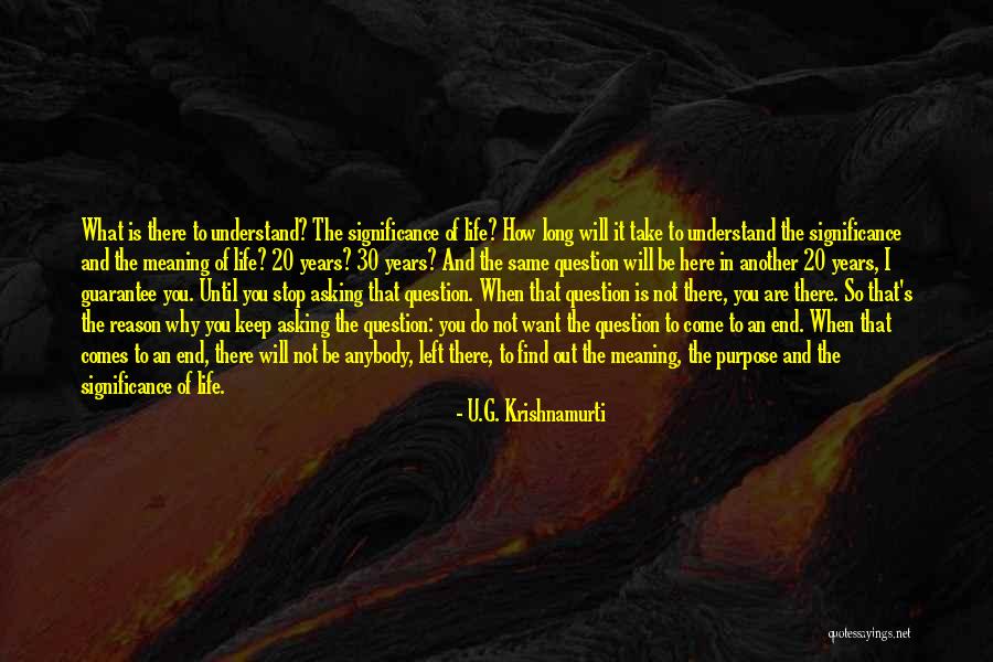 Life Comes To An End Quotes By U.G. Krishnamurti