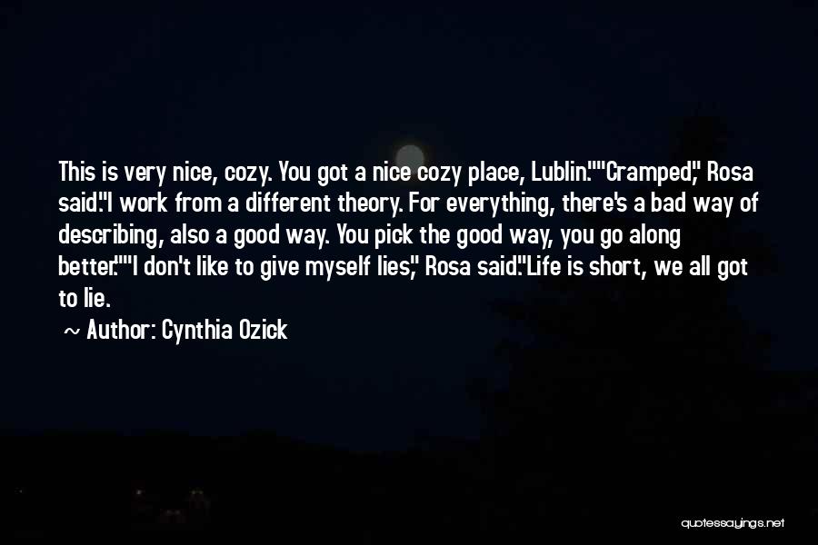 Life Describing Quotes By Cynthia Ozick