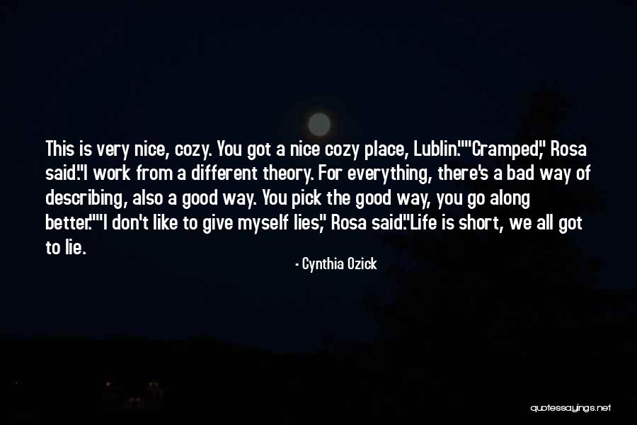 Life Describing Quotes By Cynthia Ozick