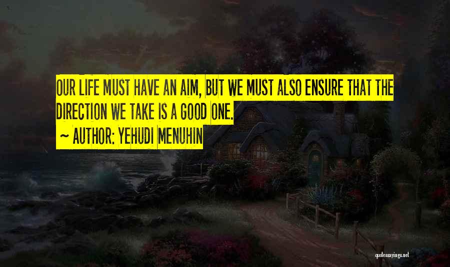 Life Direction Quotes By Yehudi Menuhin