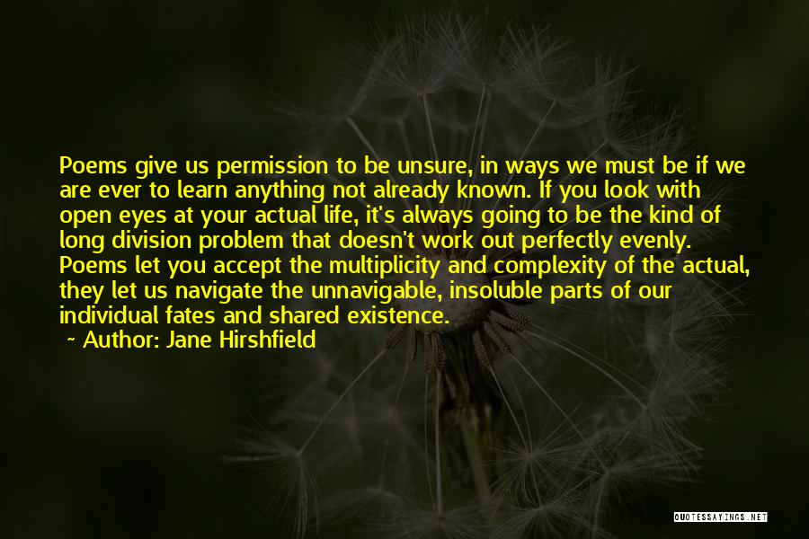 Life Doesn't Work Out Quotes By Jane Hirshfield