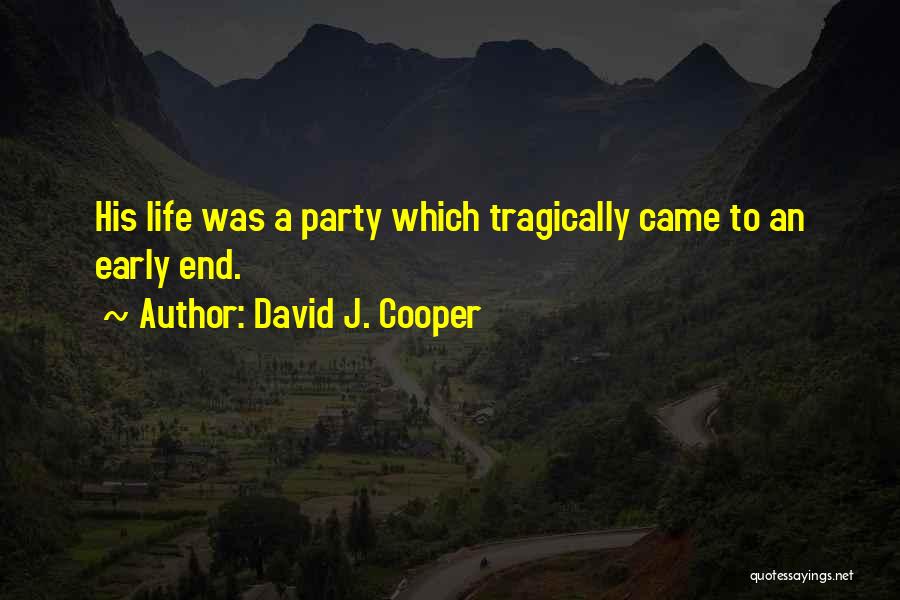 Life Drugs Quotes By David J. Cooper