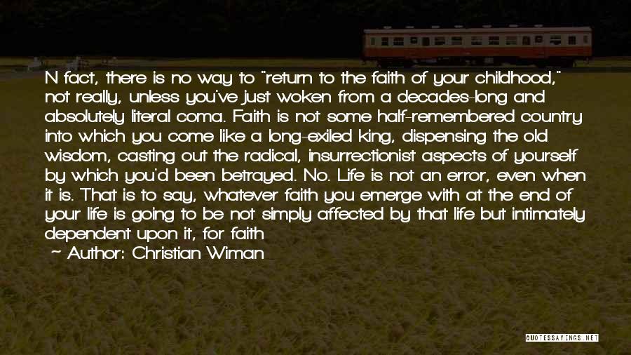Life Error Quotes By Christian Wiman
