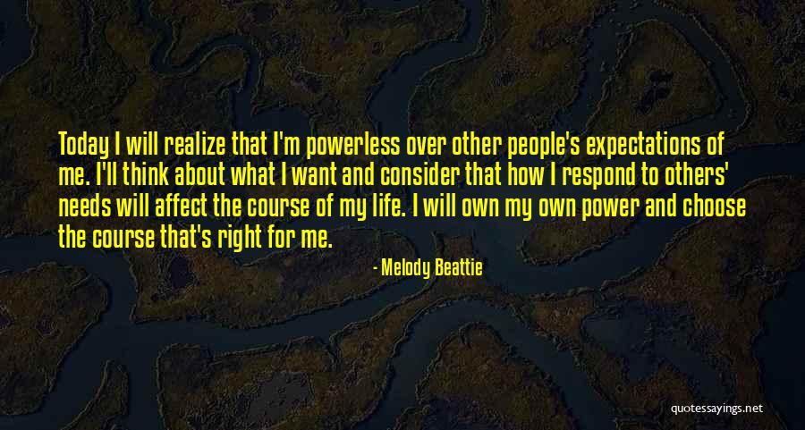 Life Expectations Quotes By Melody Beattie