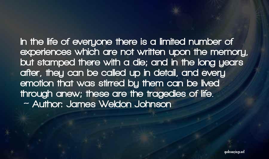Life Experiences Quotes By James Weldon Johnson