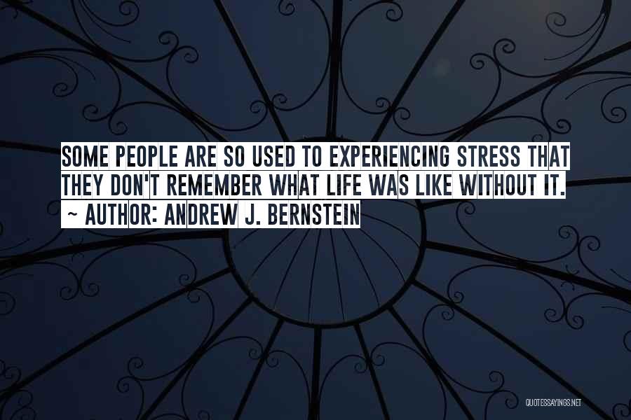 Life Experiencing Quotes By Andrew J. Bernstein