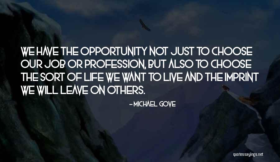 Life Imprint Quotes By Michael Gove