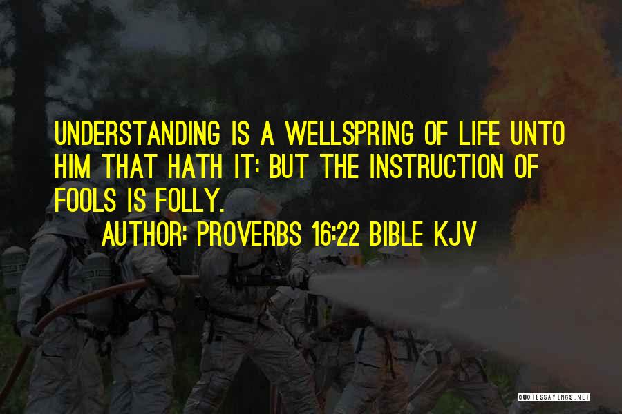 Life Instruction Quotes By Proverbs 16:22 Bible KJV