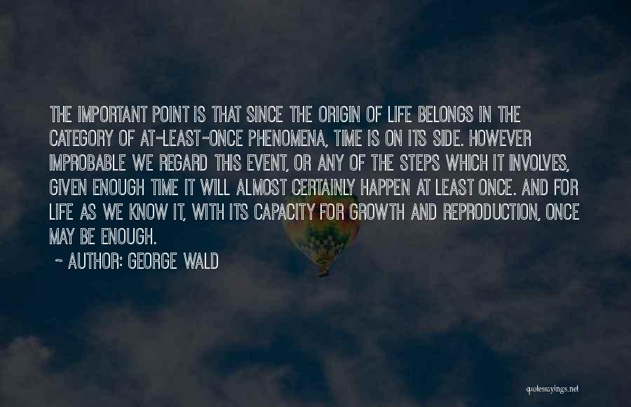 Life Is Given Once Quotes By George Wald