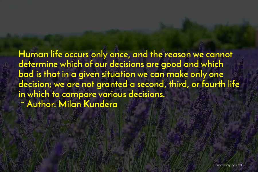 Life Is Given Once Quotes By Milan Kundera