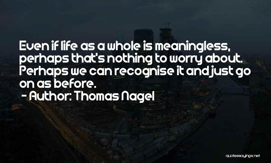 Life Is Meaningless Without You Quotes By Thomas Nagel