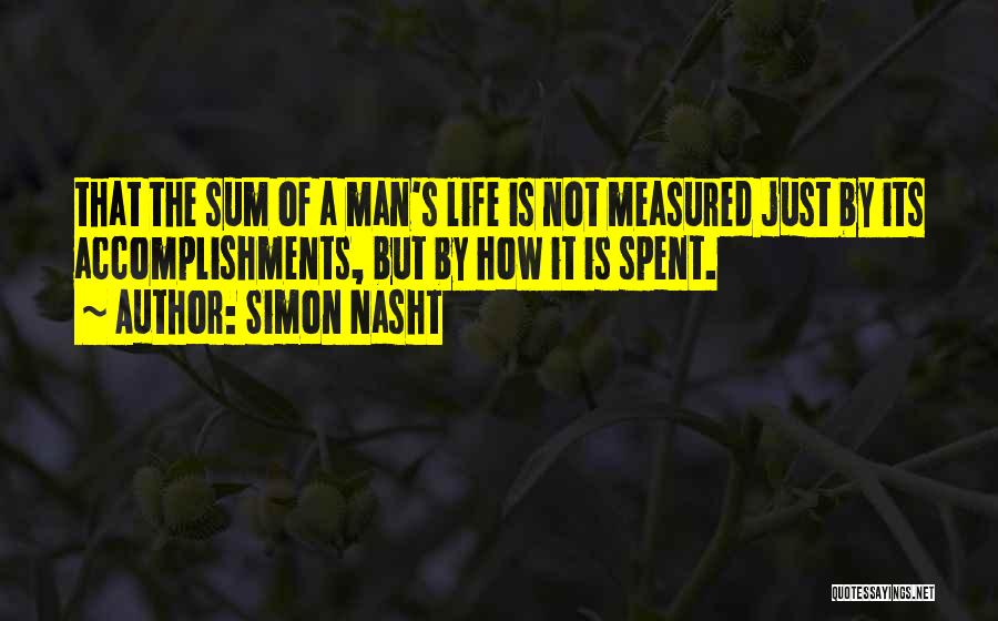 Life Is Measured By Quotes By Simon Nasht