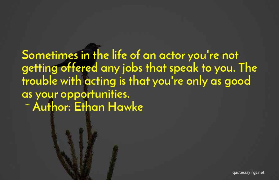 Life Is Not Good Quotes By Ethan Hawke