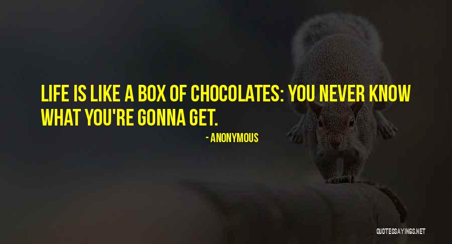 Life Is Not Like A Box Of Chocolates Quotes By Anonymous