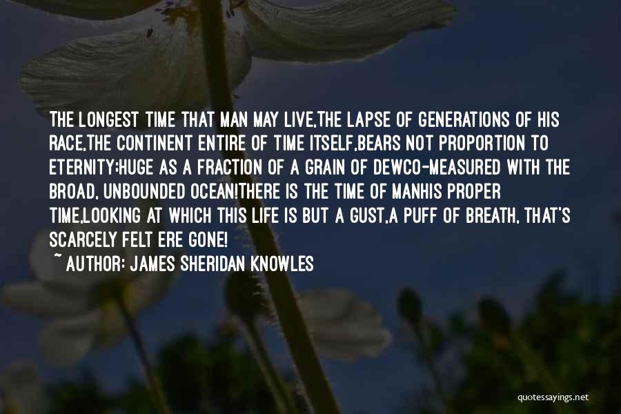 Life Is Not Measured Quotes By James Sheridan Knowles